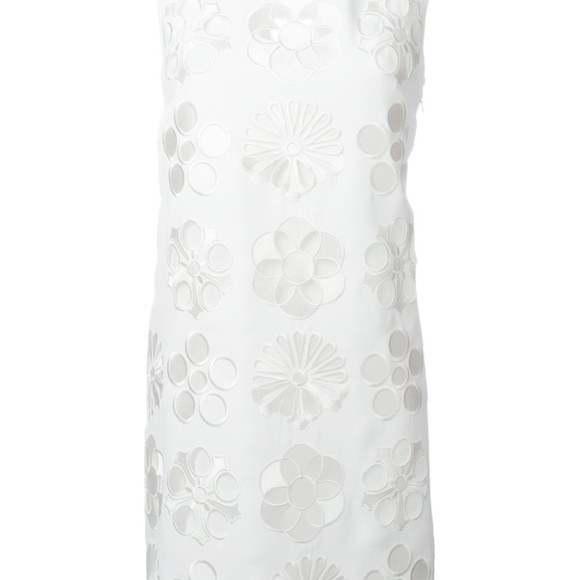 VICTORIA VICTORIA BECKHAM Scalloped Edge Floral Embroidery Crepe Dress - Picture 4 of 7